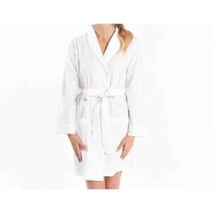 NEW BELLA IL FIORE cotton sateen robe in white